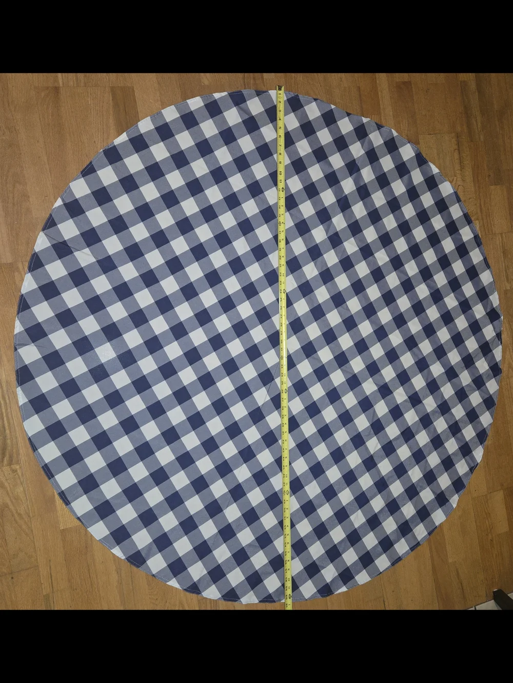 2 Navy and White Gingham/checkered Round Tablecloths. 60